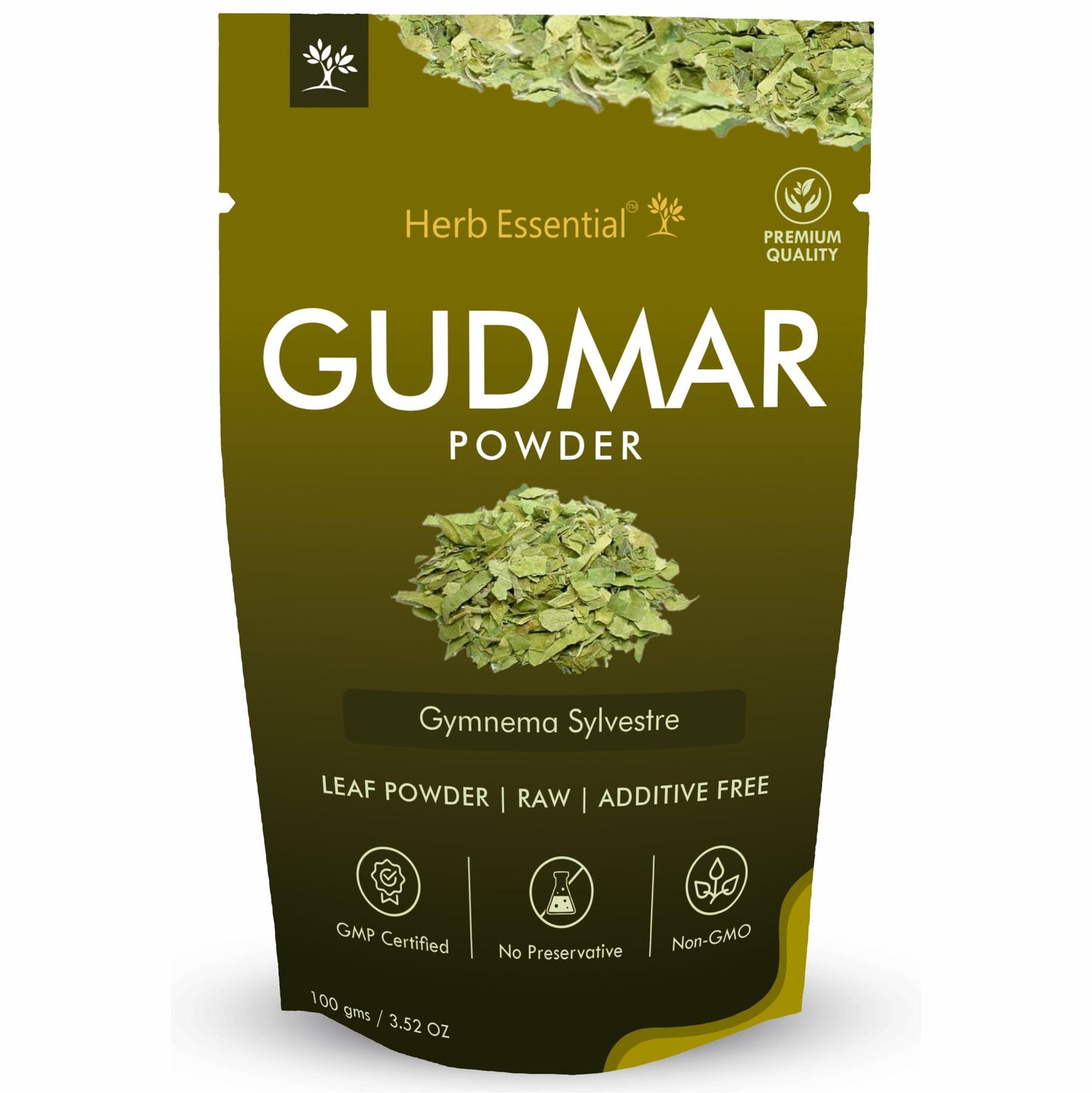 Herb Essential Gudmar Leaf Powder 100g|Natural Gymnema Sylvestre Supplement Ayurvedic Herb for Sugar Balance & Craving Support Vegan, Chemical-Free