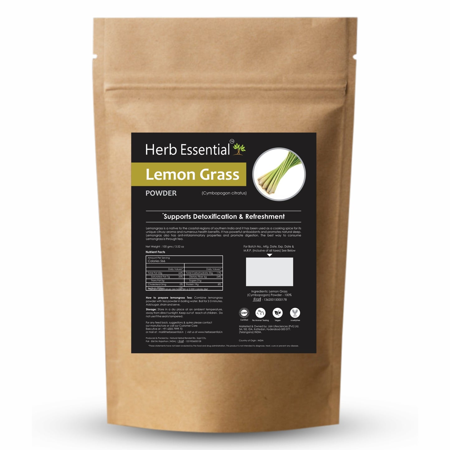 Lemongrass Powder - 100gms
