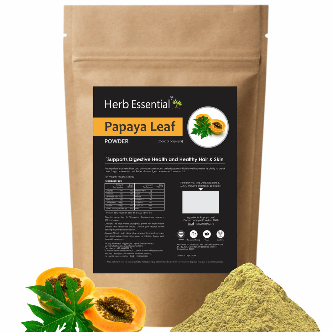 Herb Essential Papaya Leaf Powder - 100gms