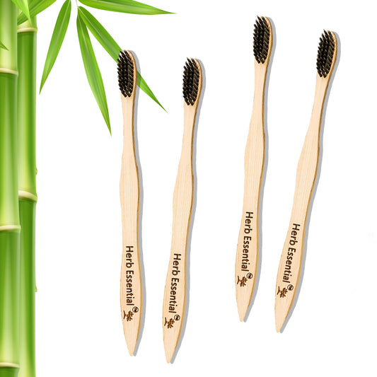 Herb Essential Bamboo Toothbrush, Pack of 4