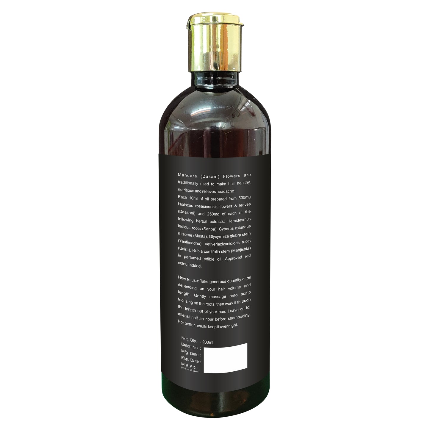 Mandara (Hibiscus) Oil (Tailam) 200 ml for Healthy hair